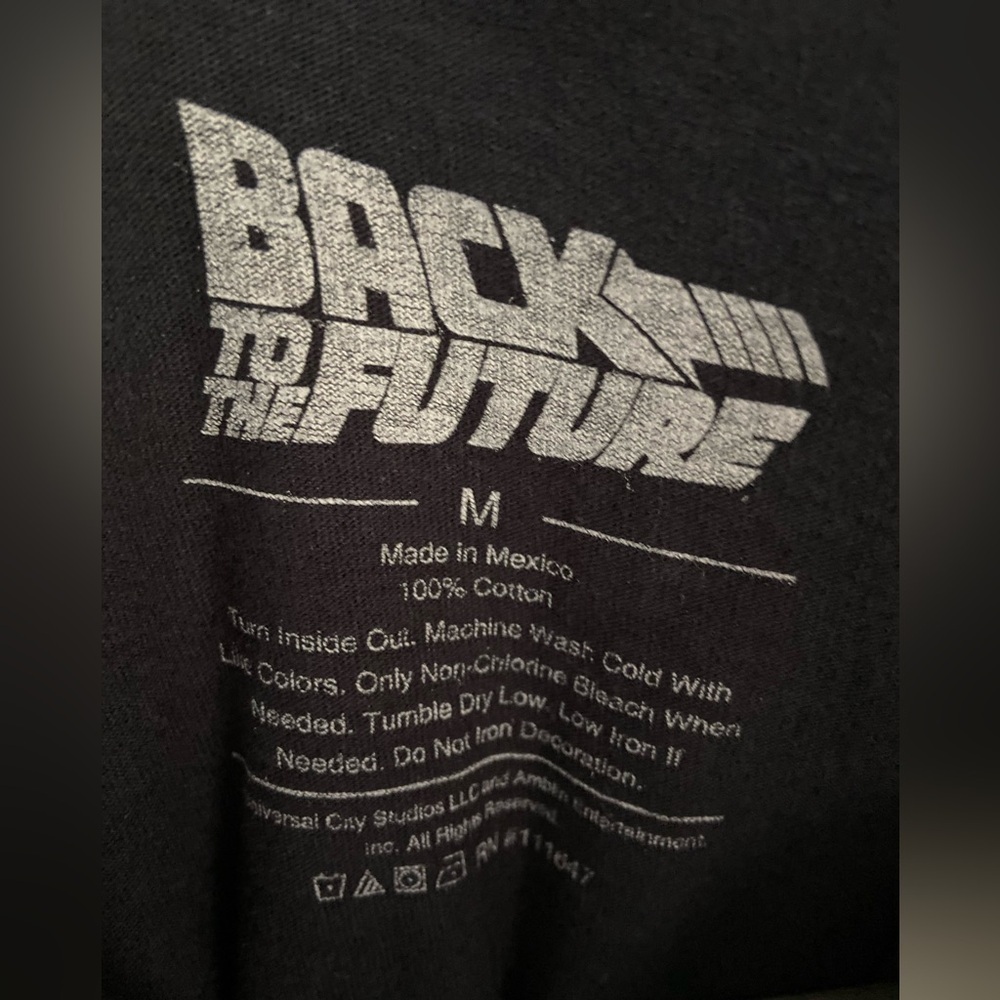 Back to the Future DeLorean Black T-Shirt Size Medium Officially Licensed - Picture 4 of 7